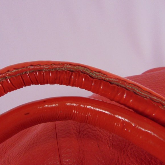 INNUE' Italy Fire Coral Soft Leather Hobo Bag - Picture 8 of 15